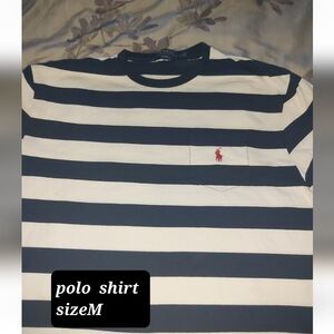 Ralph Lauren Black and White Striped Polo Shirt